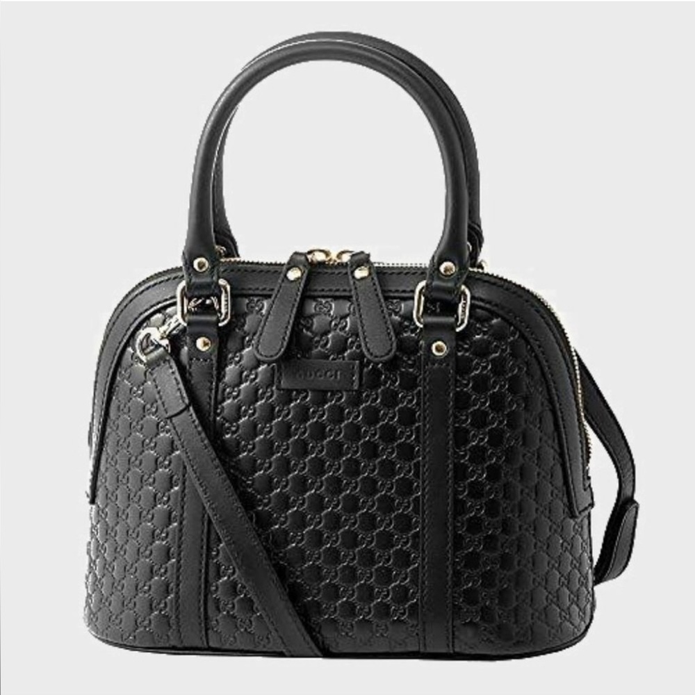 NWT GUCCI MicroGuccissima Black Dome Crossbody Bag
